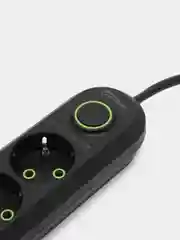 Черный сетевой фильтр, с USB разъемами, 3 м