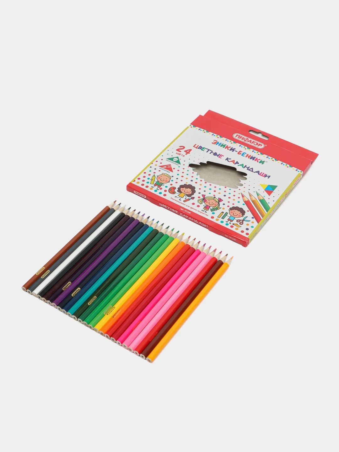 Карандаши цветные классические, заточенные, 6-24 цвета