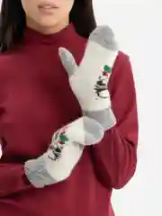 Красный шерстяные варежки