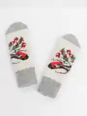 Красный шерстяные варежки