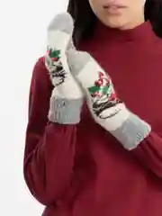 Красный шерстяные варежки
