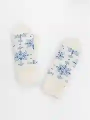 Голубой шерстяные варежки