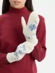 Голубой шерстяные варежки