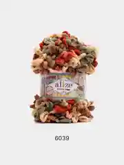 Красный пряжа Alize Puffy Fine Color, петельки маленькие, 100 г, 14 м