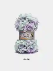 Небесно-голубой пряжа Alize Puffy Fine Color, петельки маленькие, 100 г, 14 м