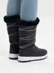 Черный дутики женские, зимние, с мехом