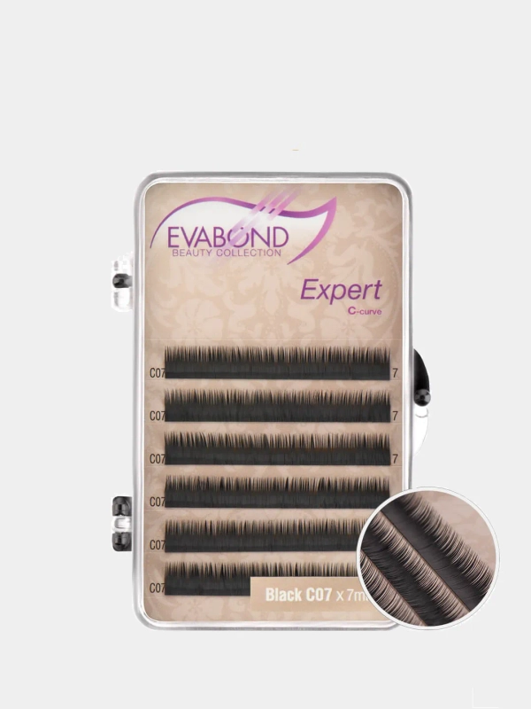 Ресницы Evabond Expert,  черные,  6 линий
