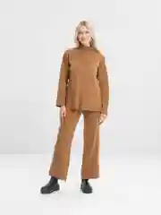 Горчичный трикотажный костюм "Лапша"