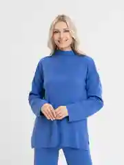Голубой трикотажный костюм "Лапша"