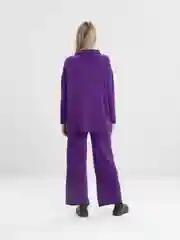Фиолетовый трикотажный костюм, брюки палаццо