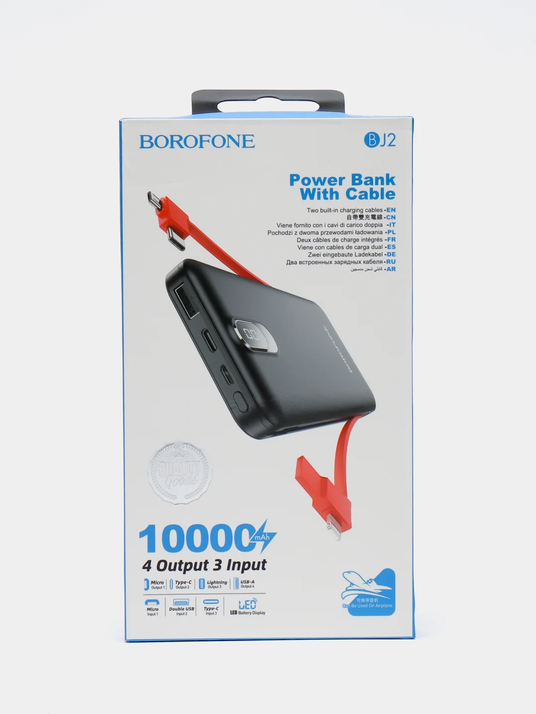 Черный портативный аккумулятор Borofone BJ2 Buena, 10000 mAh