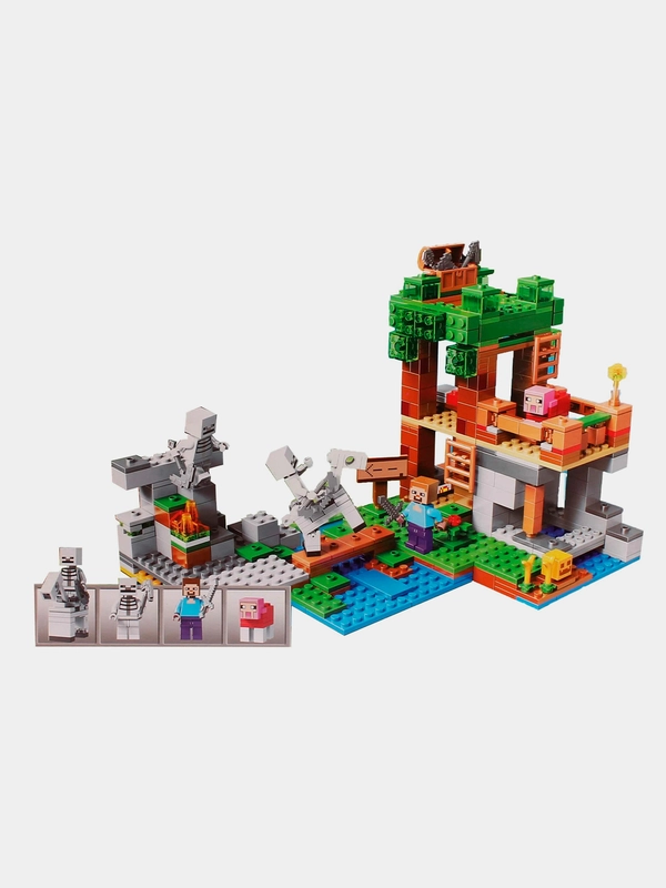 Конструктор 504 детали, JLB Minecraft "Нападение армии скелетов",совместим с лего