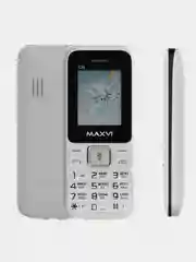 Белый мобильный телефон Maxvi C3n, аккумулятор 800 мАч