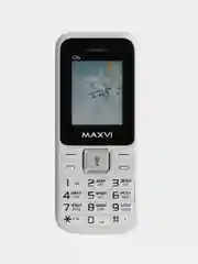 Белый мобильный телефон Maxvi C3n, аккумулятор 800 мАч