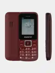 Красный мобильный телефон Maxvi C3n, аккумулятор 800 мАч