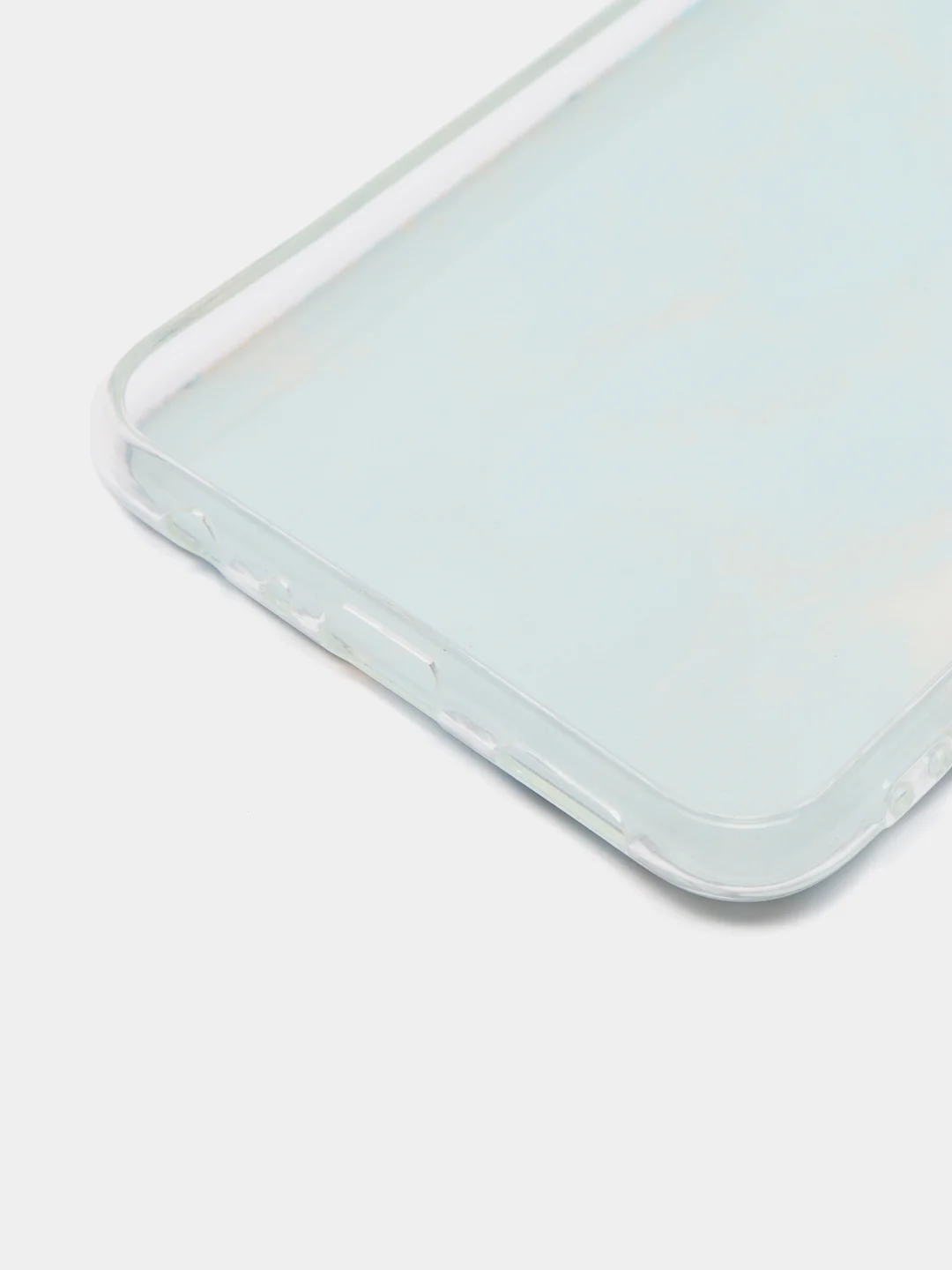 Светло-синий силиконовый чехол на Oppo Realme C21/Реалми С21 прозрачный, с рисунком, защита камеры