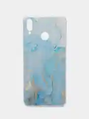Светло-синий силиконовый чехол на Honor 8X / Хонор 8Х прозрачный, с рисунком, защита камеры