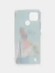 Тёмно-серый силиконовый чехол на Oppo Realme C21/Реалми С21 прозрачный, с рисунком, защита камеры