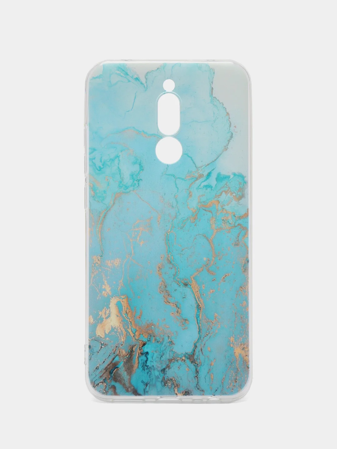 Светло-синий силиконовый чехол на Xiaomi Redmi 8 / Сяоми Редми 8 прозрачный, с рисунком, защита камеры