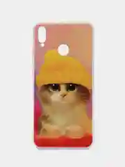 Желтый силиконовый чехол на Honor 8X / Хонор 8Х прозрачный, с рисунком, защита камеры