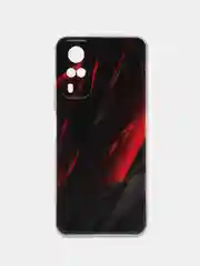 Красный силиконовый чехол на Vivo Y31/Y53s 4G / Виво Y31 прозрачный, с рисунком, защита камеры