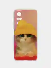 Желтый силиконовый чехол на Vivo Y31/Y53s 4G / Виво Y31 прозрачный, с рисунком, защита камеры