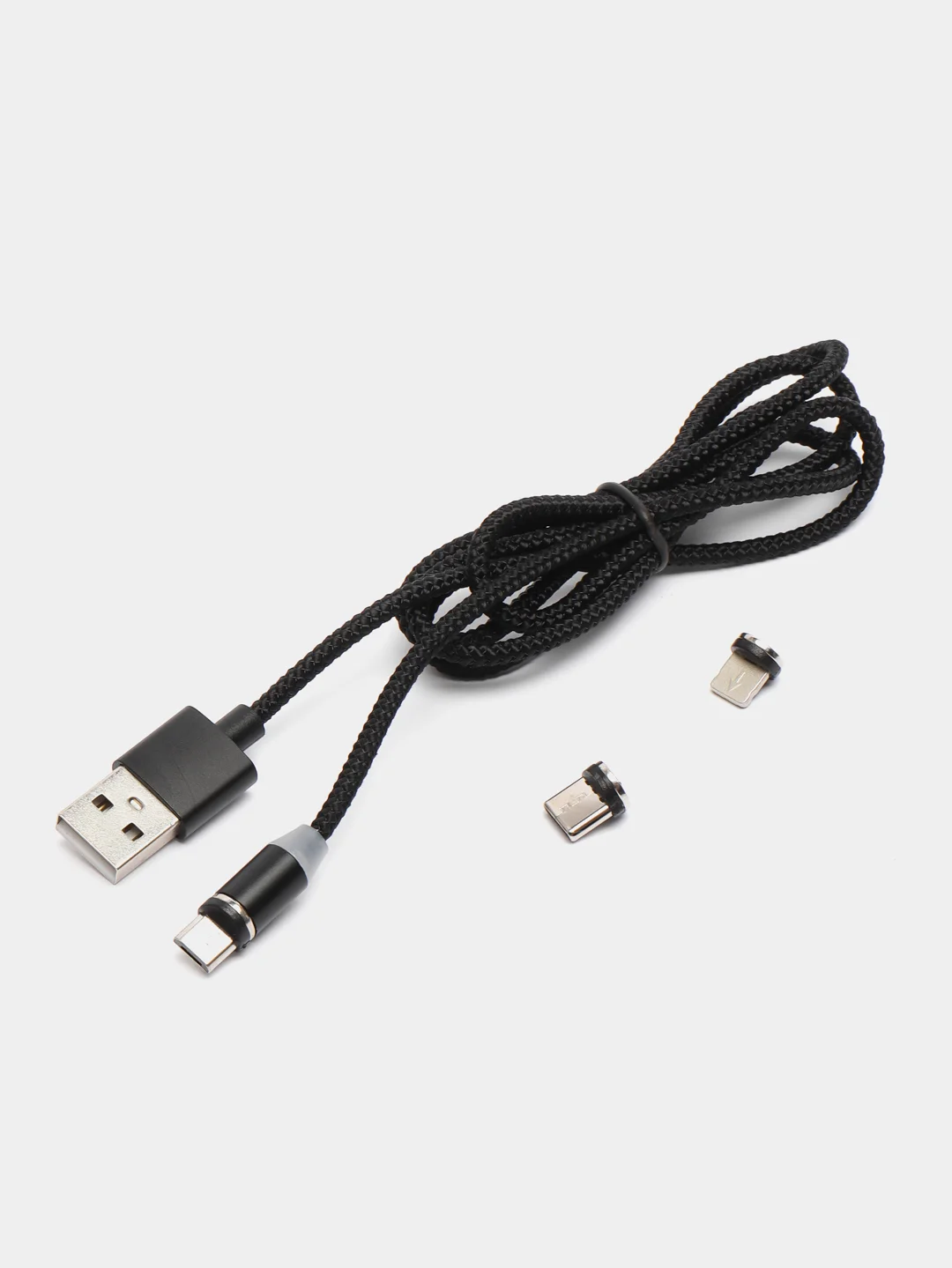 Черный usb-кабель магнитный X-cable c коннекторами: Micro, Type-C,  Lightning