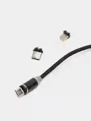 Черный usb-кабель магнитный X-cable c коннекторами: Micro, Type-C,  Lightning
