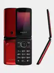 Красный мобильный телефон-раскладушка Maxvi E7