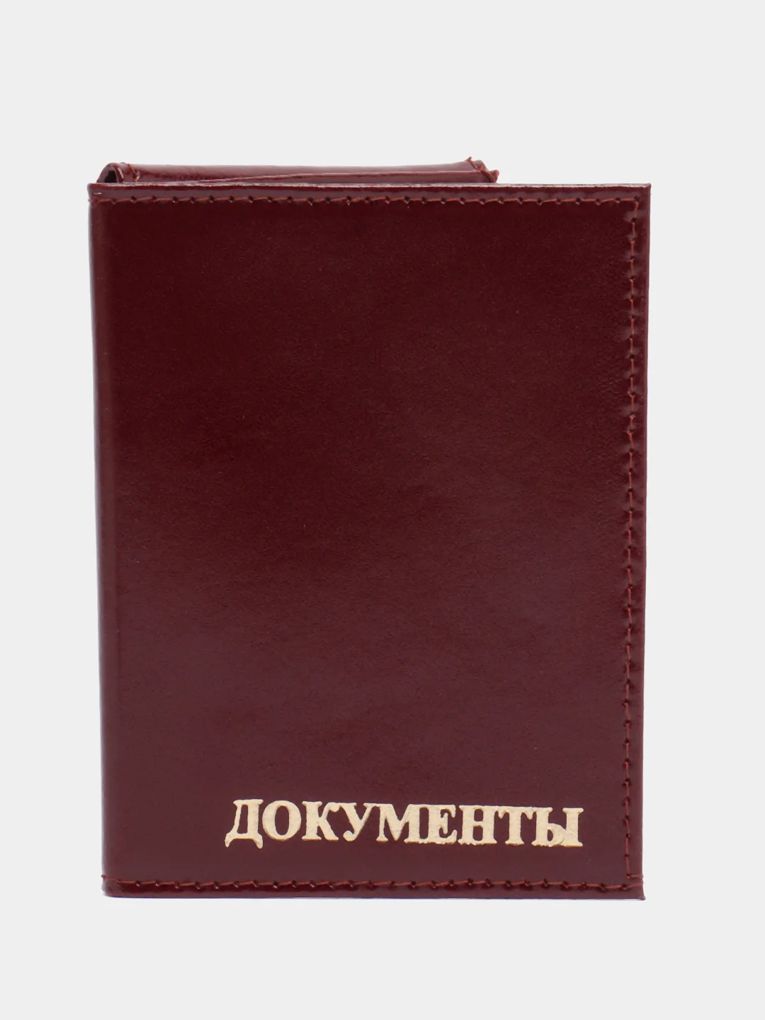 Бордовый обложка для удостоверения ДПС и автодокументов, из натуральной кожи