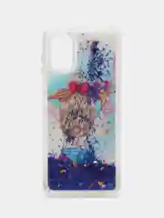 Синий чехол с блестками и водой для Samsung Galaxy М51
