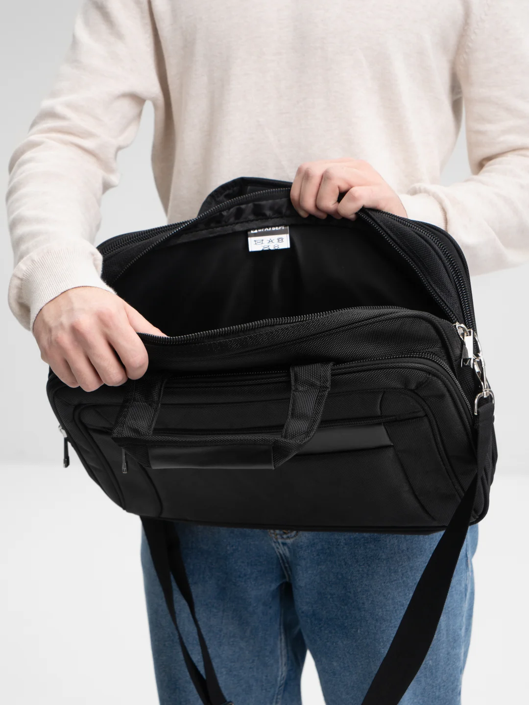 Сумка портфель BRAUBERG с отдел. для ноутбука 15-16", Quantum,2 отделения, черн,41х31х15см