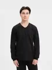 Угольный термобелье мужское, с начесом, хлопок 100%