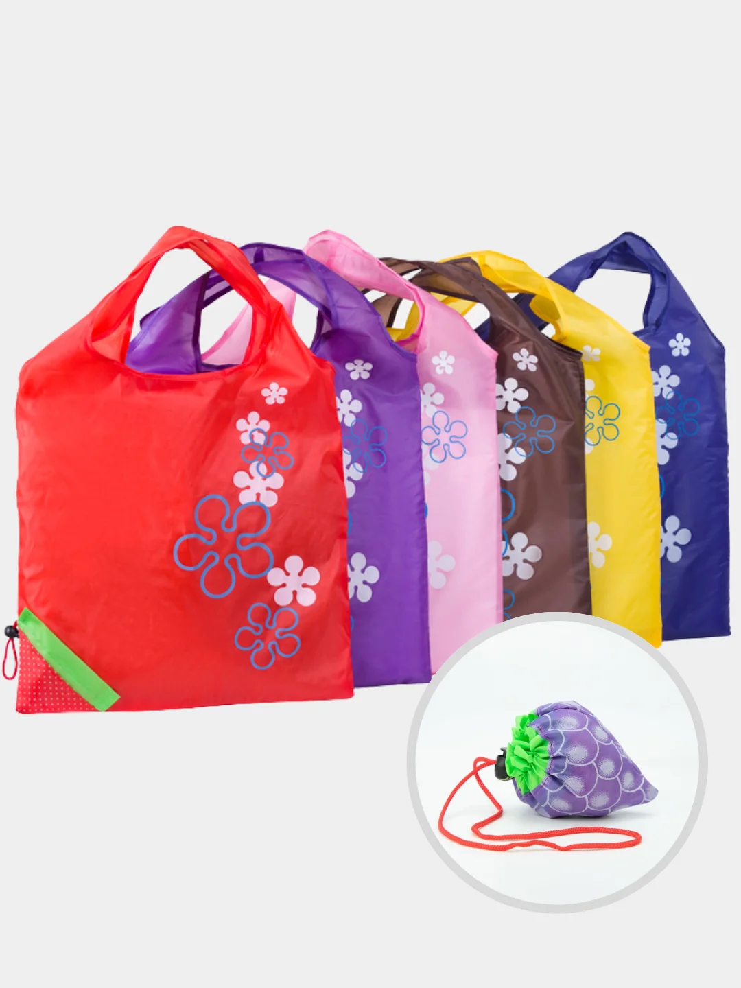 Бордовый сумка шоппер складная 50*35см, сумка для покупок