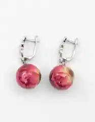 Серьги в подарочной коробке, из эпоксидной смолы и настоящих роз, ручной работы