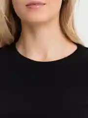 Черный футболка женская с длинным рукавом в рубчик