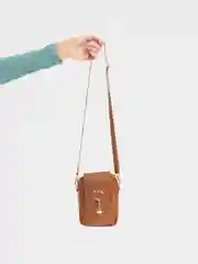 Коричневый мини сумка на плечо