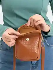 Коричневый мини сумка на плечо