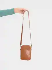Коричневый мини сумка на плечо