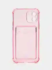 Розовый чехол для iPhone 12, с карманом для карт
