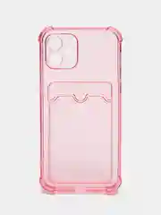 Розовый чехол для iPhone 12, с карманом для карт