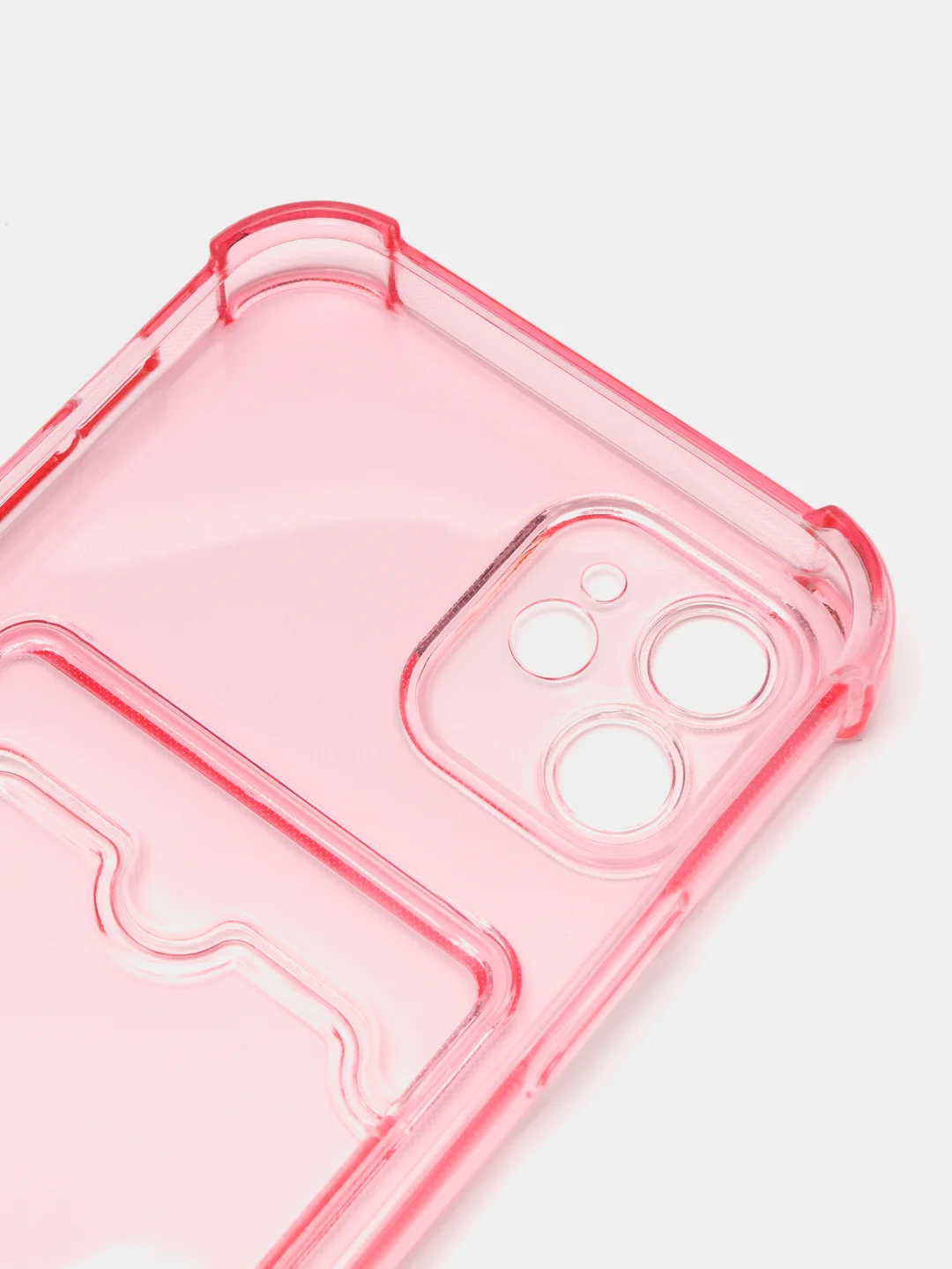 Розовый чехол для iPhone 12, с карманом для карт