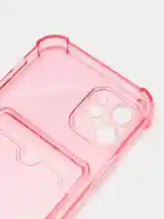 Розовый чехол для iPhone 12, с карманом для карт