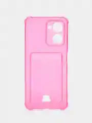 Фуксия чехол для Realme C33 / Реалми С33 прозрачный, с карманом для карты