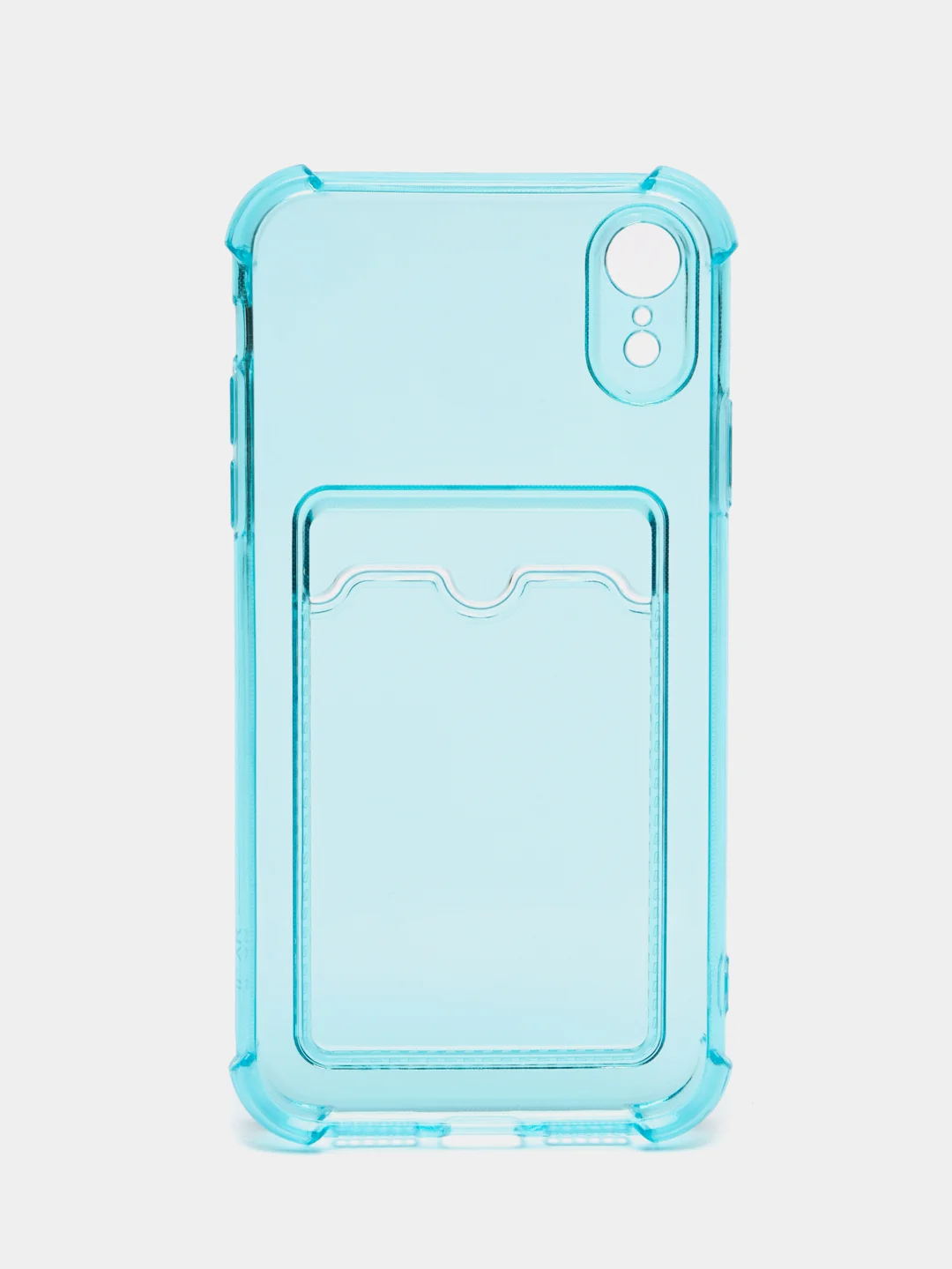 Бирюзовый чехол для iPhone XR, с карманом для карт
