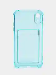 Бирюзовый чехол для iPhone XR, с карманом для карт