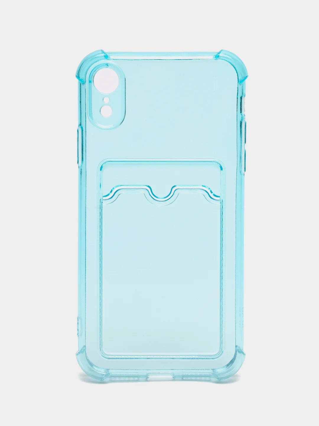 Бирюзовый чехол для iPhone XR, с карманом для карт