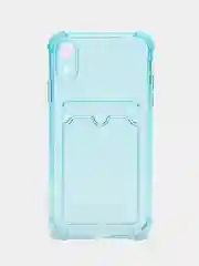 Бирюзовый чехол для iPhone XR, с карманом для карт