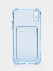Синий чехол для iPhone XR, с карманом для карт