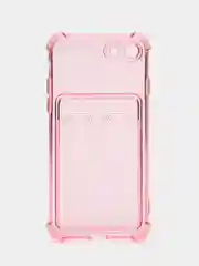 Розовый чехол для iPhone 7, 8, SE 2020, с карманом для карт